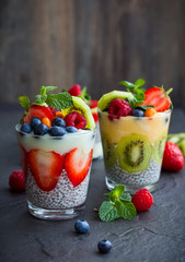 Chia and berry smoothies