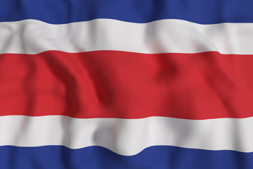 Republic of Costa Rica flag waving