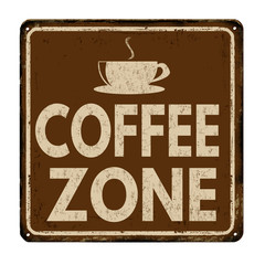 Coffee zone vintage metal sign