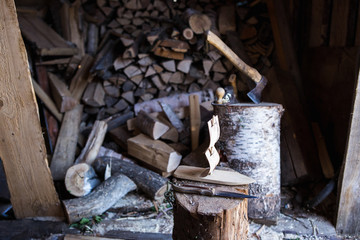 firewood woodsheds, logs, workshop, woodworking, wooden boat