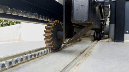 Cog wheels , that controls the opening and closing gates