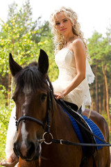 Fototapeta premium Bride and horse