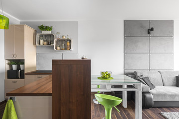 New kitchen and living room combined