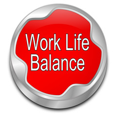 Work Life Balance button - 3D illustration