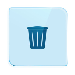 Flat paper cut style icon of trash can