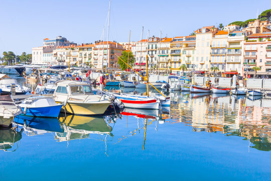 View Of The Old Port Of Cannes, France