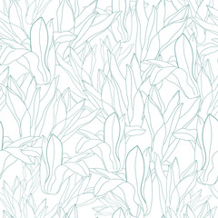 Naklejka na ściany i meble Floral seamless pattern. Vector background with flowers.