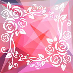 floral pink polygonal border