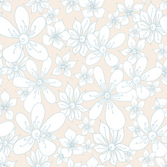 Floral seamless pattern. Vector background with flowers.