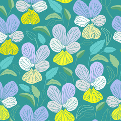 Floral seamless pattern. Vector background with flowers.