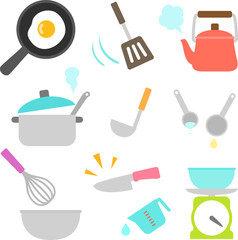 調理道具のアイコンセット