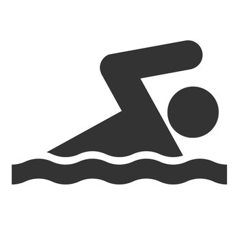 Swimming man icon isolated on a white background. Vector illustration.