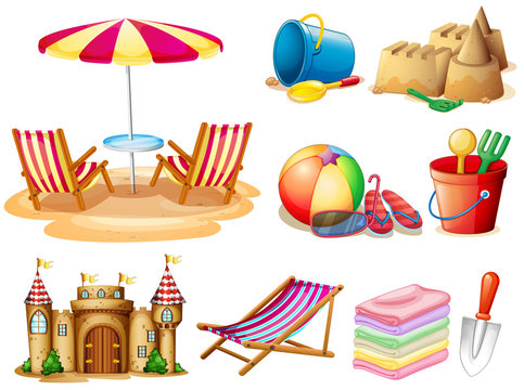 Beach set with seat and toys