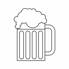 Beer mug icon in outline style isolated vector illustration. Drinks symbol