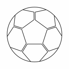 Soccer ball icon in outline style isolated vector illustration. Games symbol