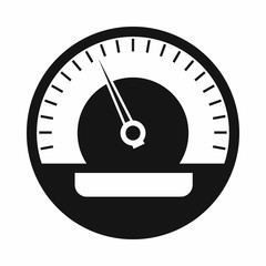 Speedometer icon in simple style isolated vector illustration. Auto spare parts symbol