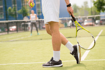 Fototapeta na wymiar Professional tennis players take part in competition