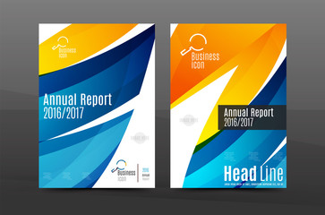 Color waves abstract background geometric A4 business print template