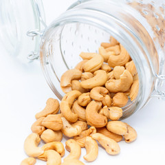 Cashew nuts isolated on white background