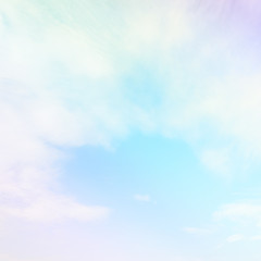 Soft cloud and sky with pastel gradient color