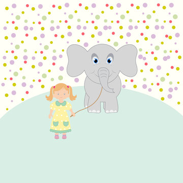 Little girl and the elephant