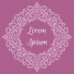 Obraz premium Floral scroll frame. Decor floral mandala. Vector illustration.