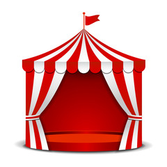 Circus tent isolated on white background. - obrazy, fototapety, plakaty