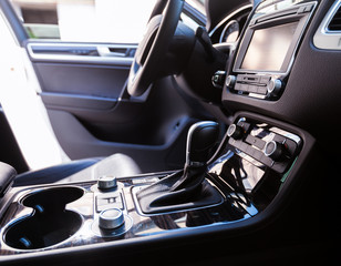 Obraz na płótnie Canvas Automatic transmission gear shift in car