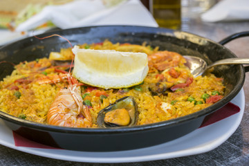 Paella traditional Spanish food