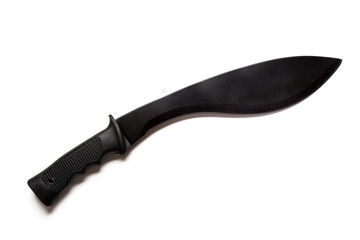 military knife in pocket isolated white