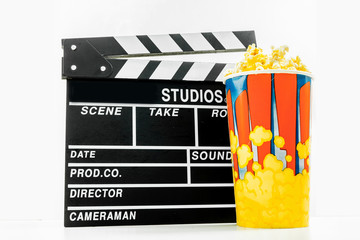 popcorn box with clapper board