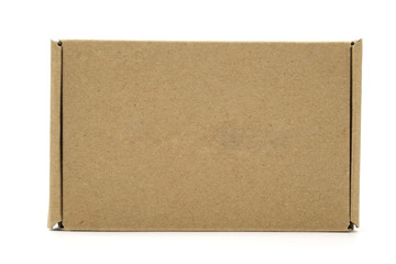 A front of brown box, being closed, isolated on white