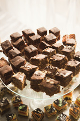 Delicious wedding reception candy bar dessert table