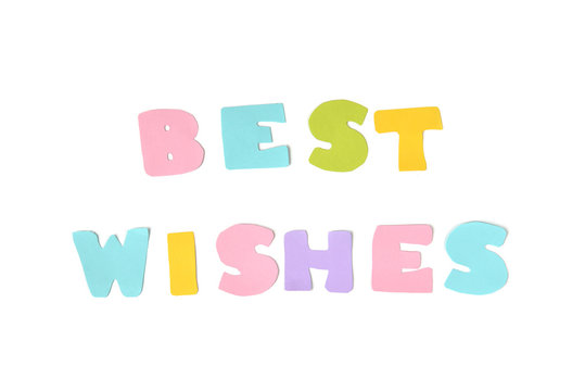 Best wishes text on white background - isolated