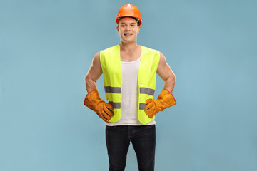 Cheerful construction worker