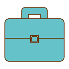 Business blue briefacase isolated icon, vector illustration graphic design.