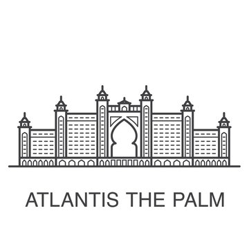 One of famous Dubai resort hotel illustration - Atlantis The Palm.