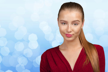 Fototapeta premium Portrait of an attractive young woman thinking deeply