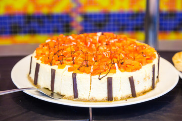 Cheesecake with Papaya Topping