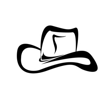 cowboy hat silhouette . vector illustration