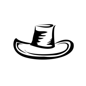 cowboy hat silhouette . vector illustration