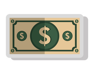 Money billet isolated flat icon, vector illustration graphic design.