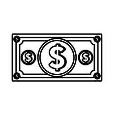 Money billet isolated flat icon, vector illustration graphic design.