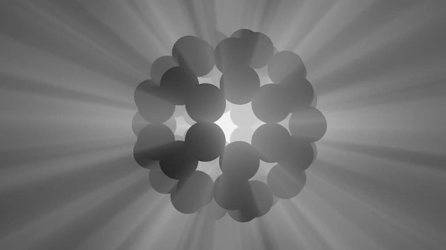 virtuelle Diskokugel wirft Lichtstrahlen wie Scheinwerfer - 3d Animation Loop 4k