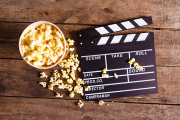 popcorn box with clapper board