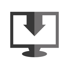 Download isolated icon in black and white colors, vector illustration graphic.