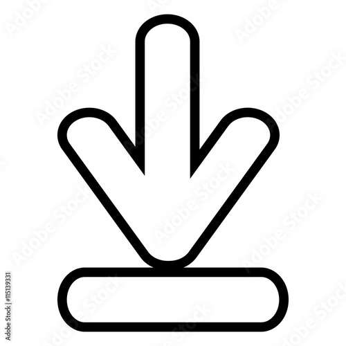 &quot;Download isolated icon in black and white colors, vector illustration