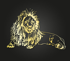 Golden lion design