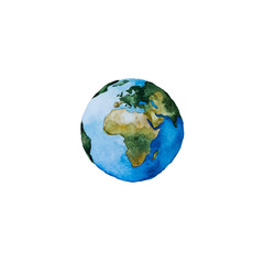 Hand paint watercolor earth illustration. (Can be used as texture for cards, invitations, DIY projects, web sites or for any other design.)