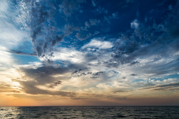rising sun on the sea